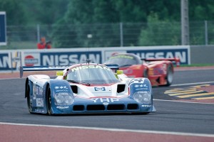 The Nissan R90CK on track at Le Mans in 1990
